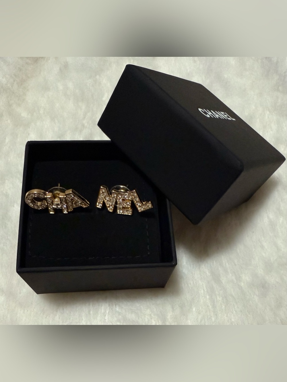 Luxury Gold Crystal Letter Earrings